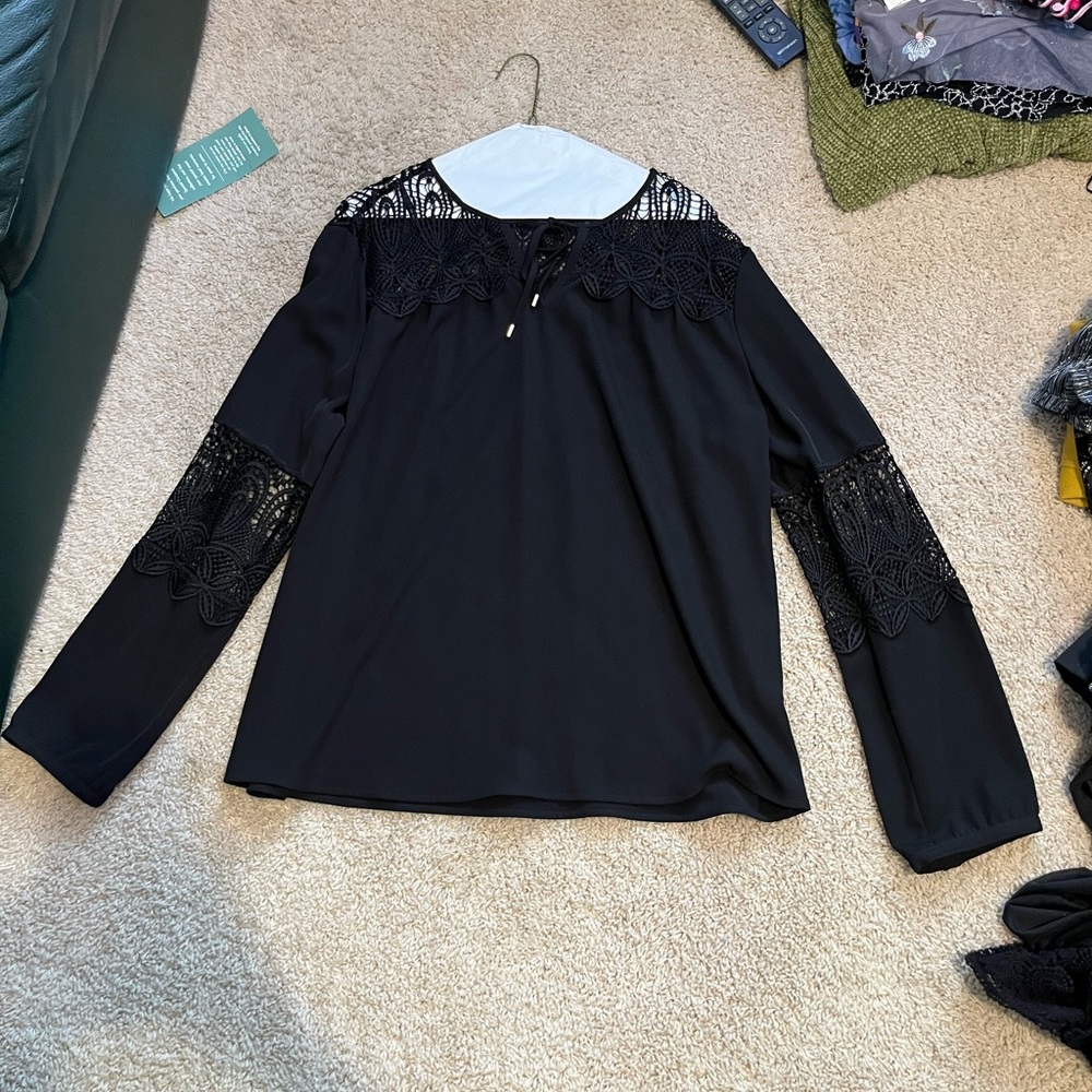 Lace black long sleeve top never worn